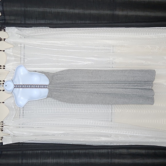 2/$25 or 3/$30 Jersey Knit Heather Grey Racer Back Maxi Dress Swim Cover-up SzS - Picture 4 of 7
